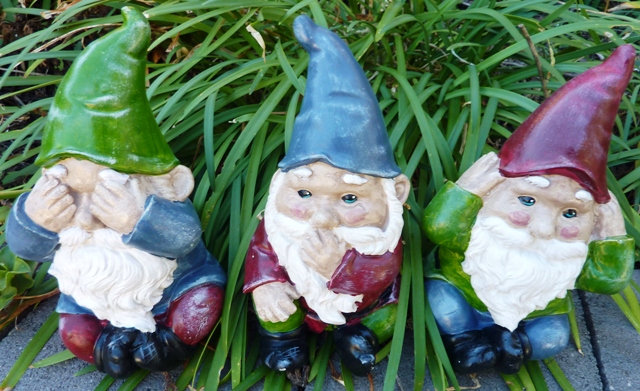 Gnomes See No Hear No Speak No Set Of 3 - Click Image to Close